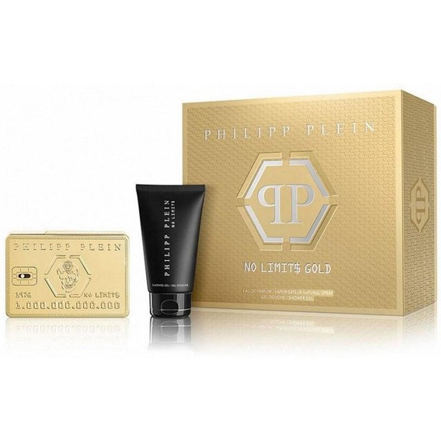 Set Philipp Plein: No Limits Gold, Eau de parfum, Per Uomo, 50 ml + No Limits Gold, Bagnoschiuma, Per Tutti i Tipi di Pelle, 75 ml
