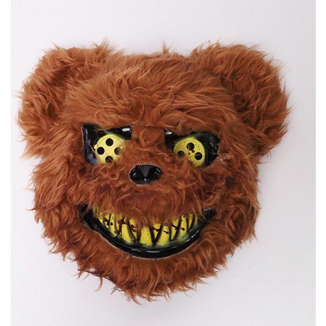Halloween Cosplay Party Leuchtende LED-Licht Gesichtsmaske Make-up Hase Bär Maske Kopfbedeckung Cartoon Tier Karneval Kopfbedeckung