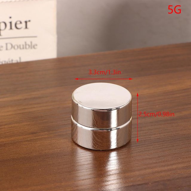 Kosmetiktiegel 5-50G Gesichtscreme Glasflasche Silberner Cremetiegel Kosmetikbehälter Leer Nagellimtiegel Reise Make-up Behälter gray