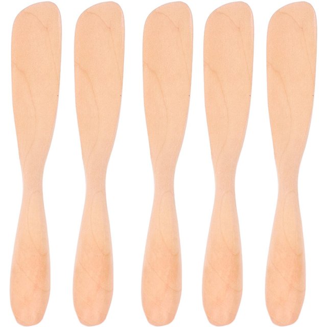 5 PIÈCES Couteau à Beurre en Bois Confiture Fromage Tartineur Vaisselle Style Japonais pour Pain Facial L white