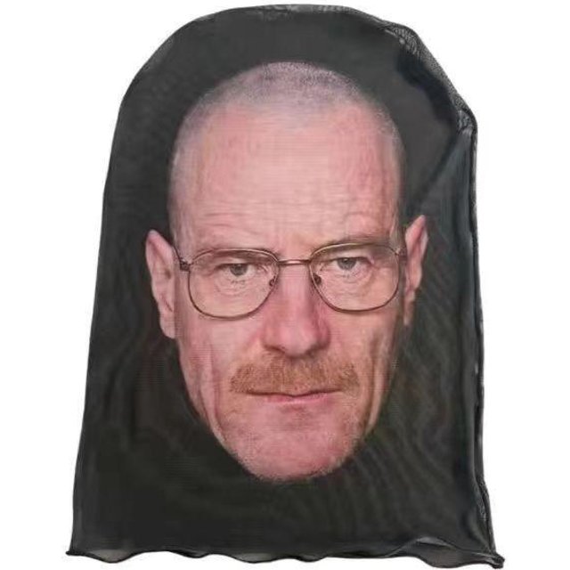 Masque facial 3D de haute qualité pour célébrité, couvre-tête intégral, unisexe, cagoule en polyester Bryan Cranston
