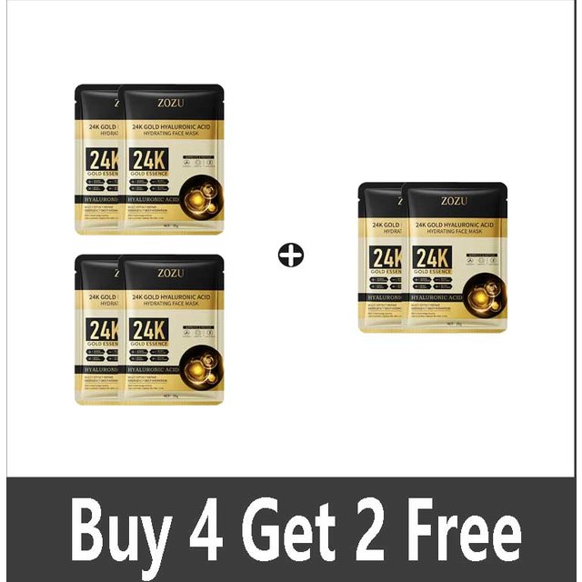 24K Gold Hyaluronsäure Gesichtsmaske Gesichtspflege Straffend Feuchtigkeitsspendend Hydrierend Gesichtsmasken Hautpflegeprodukte