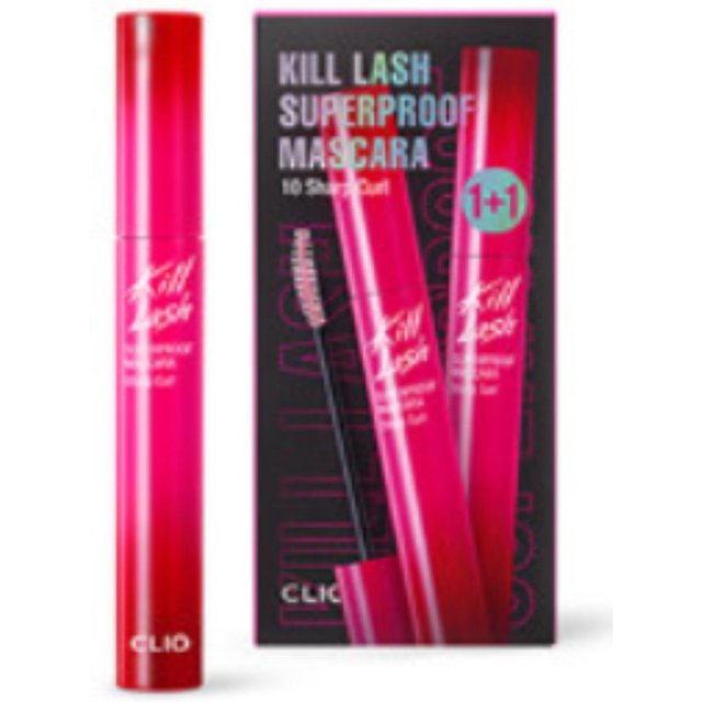 CLIO Kill Lash Superproof Mascara 1+1 Set | Langanhaltende Wischfeste Mascara No.10 Defined Curl (1+1)
