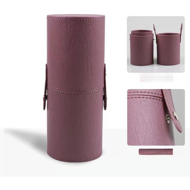 Reise-Make-up-Pinsel-Stifthalter aus Leder, Aufbewahrung, leerer Halter, Kosmetikpinseltasche, Pinsel-Organizer, Make-up-Tools violett