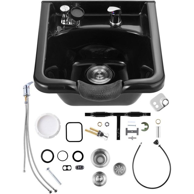 Bassin de shampooing en plastique ABS noir pour salon de coiffure, spa, lavabo à cheveux, beauté