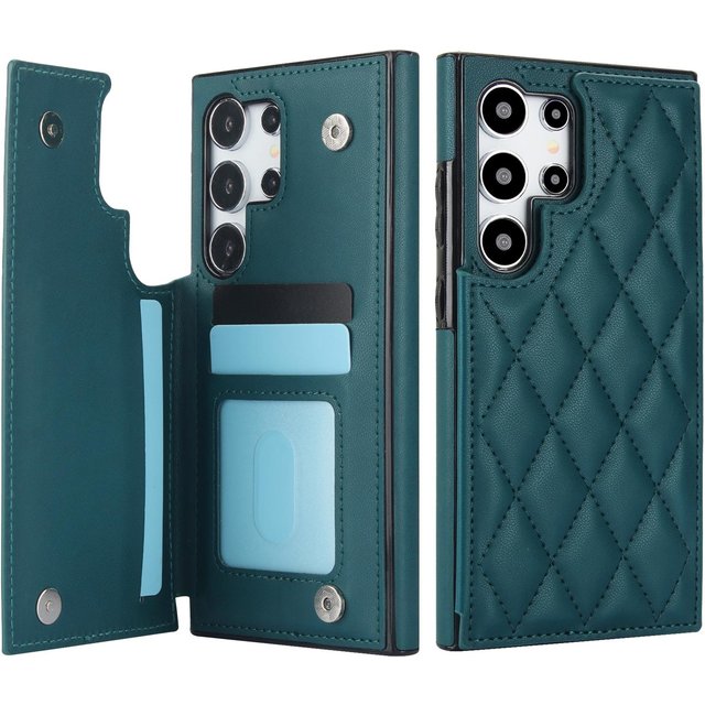 Portefeuille Petite Carte Parfumée Fente pour Carte Étui à Rabat en Cuir Pour Samsung Galaxy S25 Ultra S24 FE S23 S22 S21 S20 FE 20 10 Plus Housse Galaxy Note 10 Plus vert