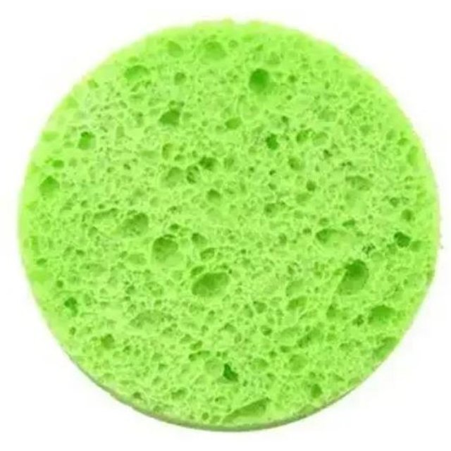 5 Stück Gesicht Rund Make-up Entferner Werkzeug Natürlicher Holzzellstoff Schwamm Zellulose Kompresse Kosmetikpuder Gesichtswaschschwamm green