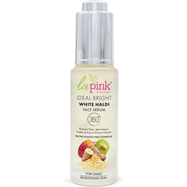 La Pink Ideal Bright Gesichtsserum | 100 % mikroplastikfreie Formel | Glasartige Haut, aufhellend, gleicht den Hautton aus | Weißes Haldi und Kakadu-Pflaume | 30 ml white