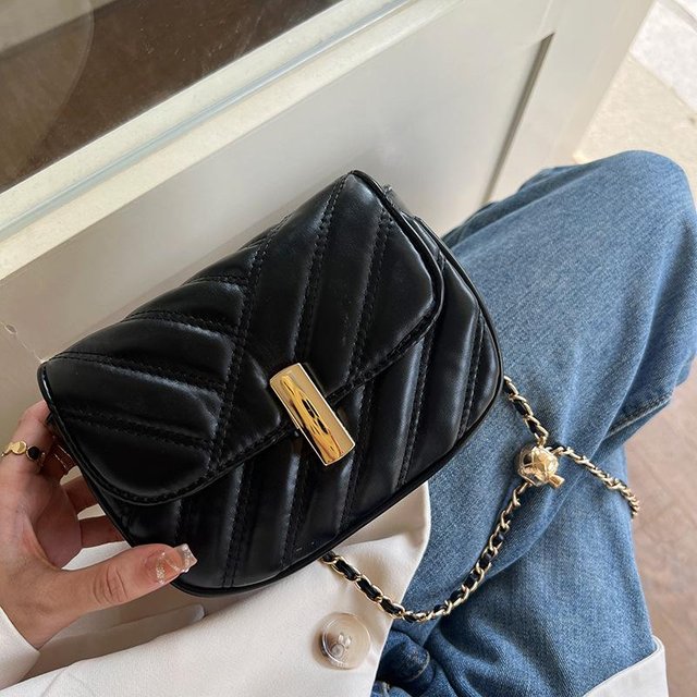 Design di Nicchia Nuova Borsa da Donna Versatile a Forma di Diamante Stile Piccolo Profumo Serratura a Catena Singola Spalla Crossbody Piccola Quadrata gray