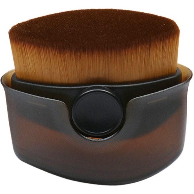 Professioneller flüssiger Foundationpinsel Weicher großer Kontur-Silhouettenpinsel Concealerpinsel Dichte Borsten Kabuki-Make-up-Pinsel braun