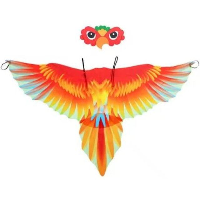 Cape Costume Ailes de Perroquet Cape d'Oiseau Costume de Carnaval pour Mascarade Halloween Carnaval Performance Déguisement One Size red