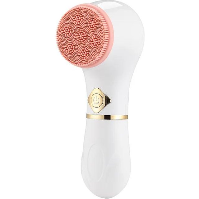 Brosses Soniques Faciales Rechargeables – Dispositif de Nettoyage Profond en Silicone pour Purifier les Pores & Éliminer les Points Noirs avec des Vibrations Douces -A1779 beige