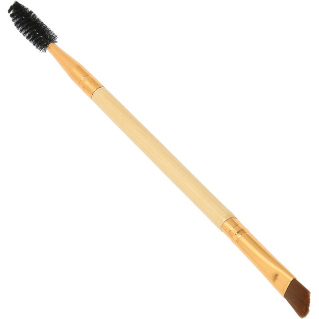 Doppelendiger Augenbrauen-Wimpern-Pinsel Abgeschrägter Augenbrauenpinsel Augenbrauen-Make-up Kosmetikpinsel Holzfarbe beige