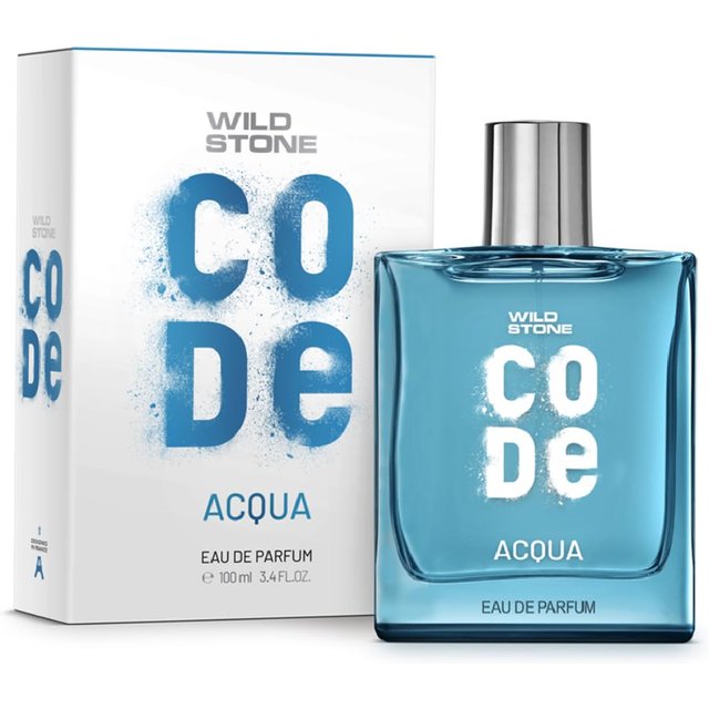 Wild Stone CODE Acqua Parfum Pour Homme 100ml Eau de parfum Longue Durée Avec Parfum Frais Marin Musqué Ambre Patchouli Cadeau Pour Lui