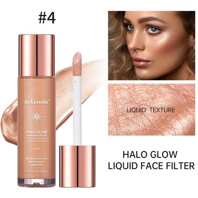 8 Farben Halo Glow Flüssigfilter Flüssiger Highlighter Gesichts-Konturierung Perlmutt-Make-up Aufheller Bronzer Glow Körper Gesicht Kosmetik