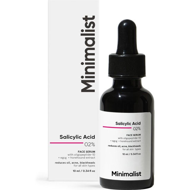 Minimalistisches Anti-Akne Gesichtsserum mit 2 % Salicylsäure für alle Hauttypen | Reduziert Mitesser, Fettigkeit, überschüssiges Öl & unebene Textur | BHA-basiertes Peeling black