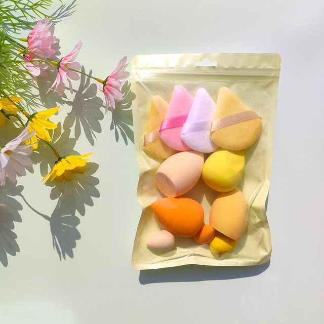 11 Stücke Cosmetic Puff Make-Up Schwamm Mixer Schönheit Ei Foundation Schwämme Puderquaste Frauen Make-Up Zubehör Beauty-Tools gelb