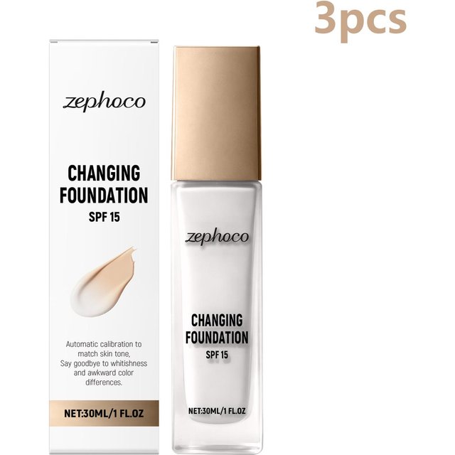 Zephoco Farbwechselnde Foundation LSF 15 Langanhaltendes mattes Finish Tief feuchtigkeitsspendendes Make-up passt sich dem Hautton an Foundation mit hoher Deckkraft