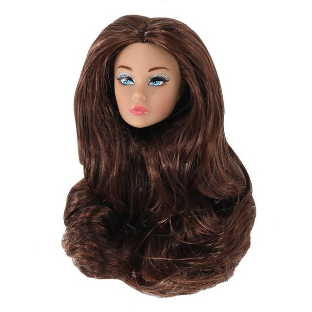 Mit Make-Up Supermodel Puppenkopf Lockiges Haar Europäisch 16 Puppenkopf Anzieh WeißnormalSchokolade 30cm Puppenköpfe