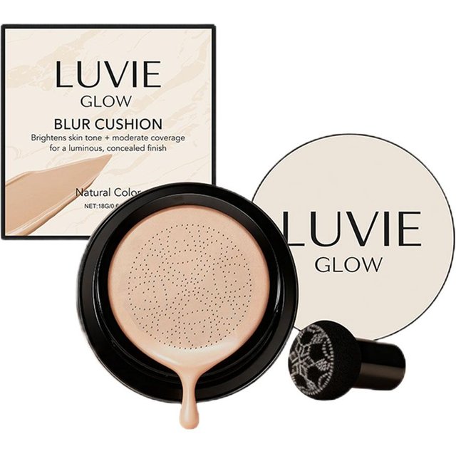 LUVIE GLOW Pilzkopf Air Cushion BB Cream Foundation Gesichts-Concealer Feuchtigkeitsspendend Wasserdicht Magisches Make-up beige