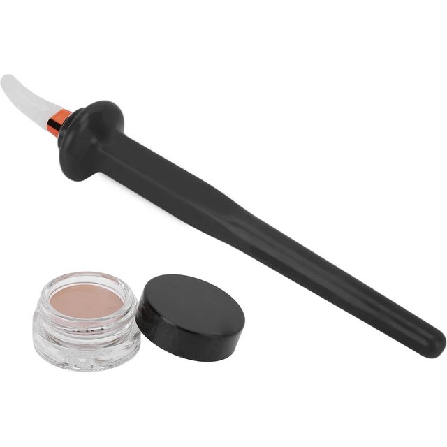 Ensemble de 3 pièces Pinceau eyeliner en silicone Couleur peau Imperméable 4g Pinceau Dessin Eyeliner Aides Noir noir