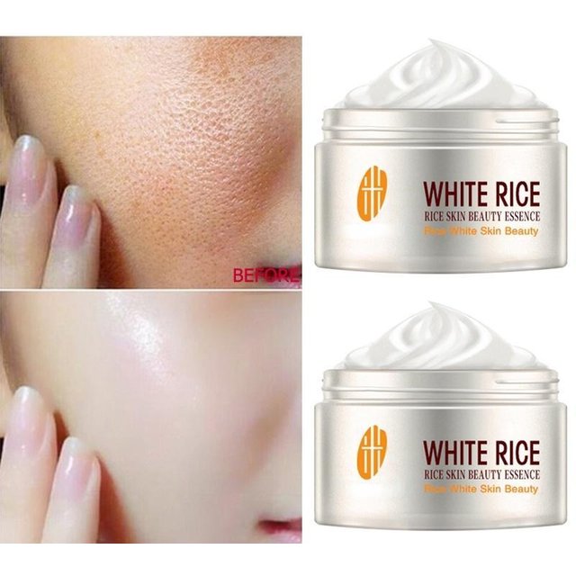 White Rice Whitening Cream Anti Aging Falten entfernen Nährende feuchtigkeitsspendende Gesichtscreme Gesichtspflege 50G