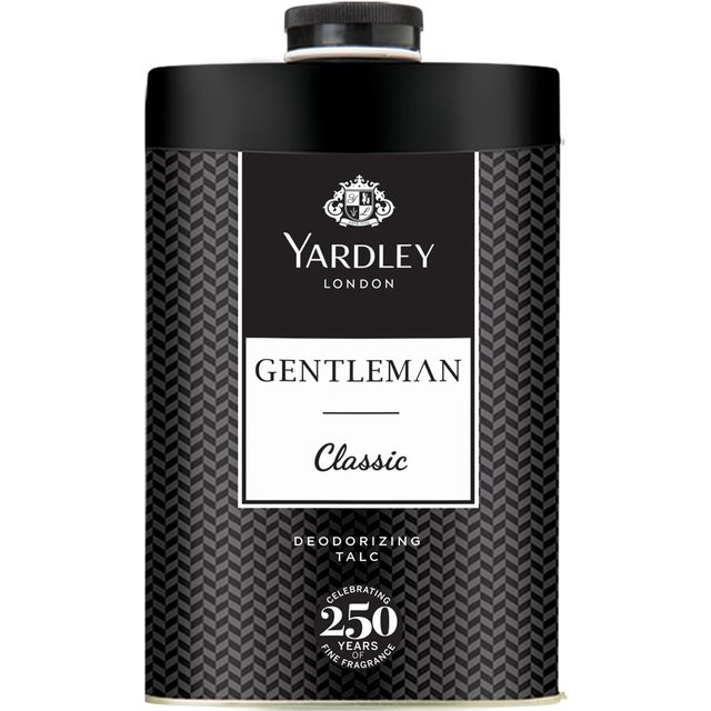 Spray déodorant au talc pour homme Yardley London Gentleman Classic, 250 g, 1 unité, parfum boisé longue durée