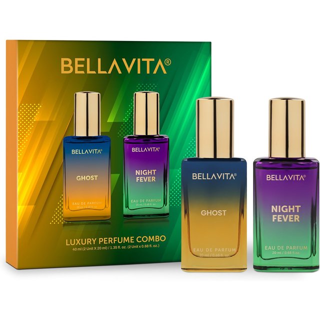 Ghost & Night Fever | Langanhaltendes 2x20ml EDP Parfüm für Mann und Frau | Bergamotte, Zedernholz | Premium Unisex-Duft 2x20ml blue