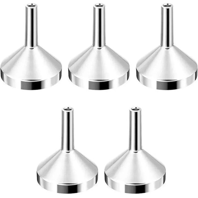 5pz Mini Imbuto in Metallo, Dispenser per Profumo, Dispenser per Acqua Tonica e Trucco, Dispenser per Liquidi argento