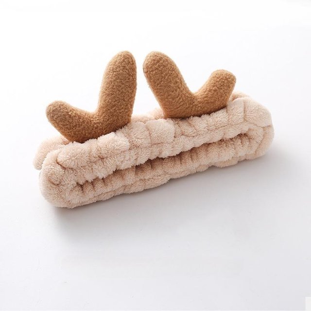 Waschen Gesicht Haarbänder Weiche Plüsch Stirnband Tier Ohren Schweißband Für Frauen Mädchen Make-Up Haar Ring Mode Haar Zubehör brown