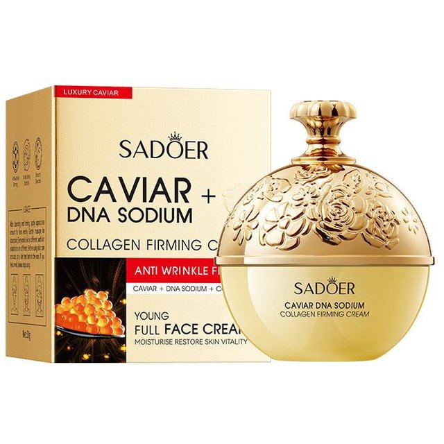 Anti-Falten Gesichtscreme Kollagen Perle Straffend Lifting Feine Linien Mildern Kaviar Feuchtigkeitsspendend Glatt Aufhellend Koreanisches Hautpflegeprodukt beige