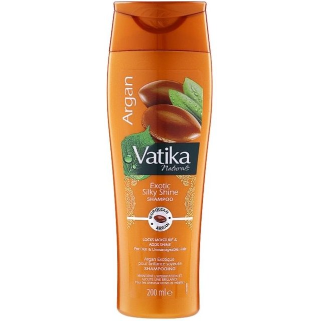 Vatika Naturals Shampoo-Linie - Machen Sie Ihr Haar gesund und stark Argan + vitamin E 200ml.