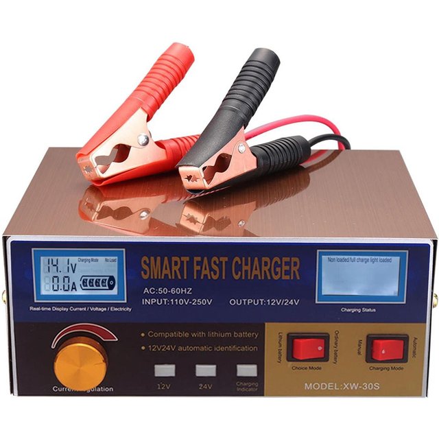 Intelligentes automatisches Batterieladegerät 12V/24V Batterieladegerät Reconditioner Pulse Repair mit UK Plug bronze