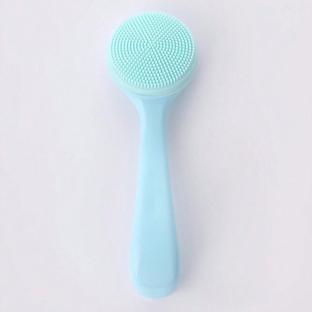 1 Stück Tragbare Silikon-Reinigungsbürste, Weicher Bürstenkopf zur Entfernung von Mitessern und Make-up, Tiefenreinigung Gesichtsschönheitswerkzeug blau