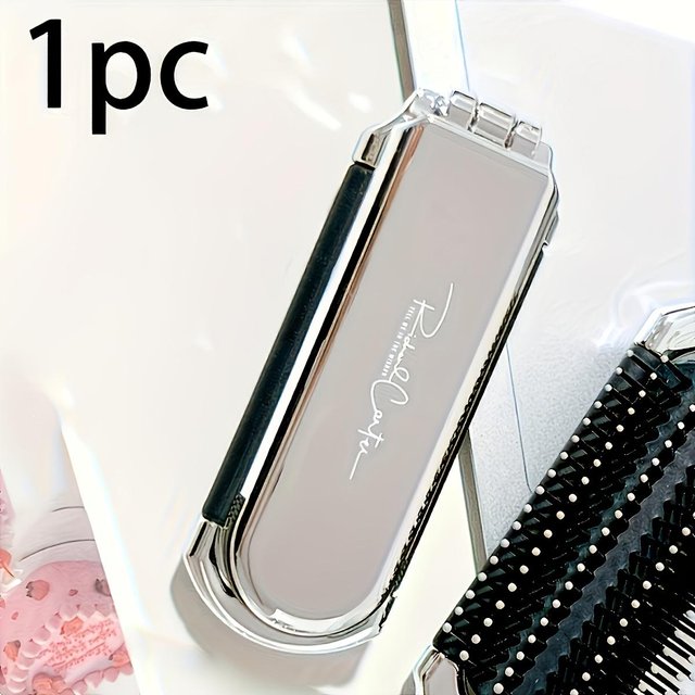 Elegante Schwarz & Silber Faltbare Haarbürste Tragbarer Kopfhaut-Massagegerät Styling-Tool, Perfektes Geschenk zum Muttertag oder Reise-Essentials, Reise-Haarpflege black