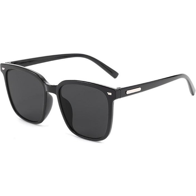 Internet-Promi-Sonnenbrille mit schwarzem Rahmen für Frauen ohne Make-up, großes Gesicht, Schlankheits-Sonnenbrille für Männer, modische und trendige Sonnenbrille black