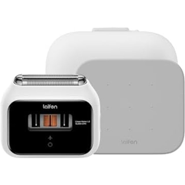 Laifen P3 Electric Shaver Bundle, 3-Blade Foil Razor, Wet & Dry, White