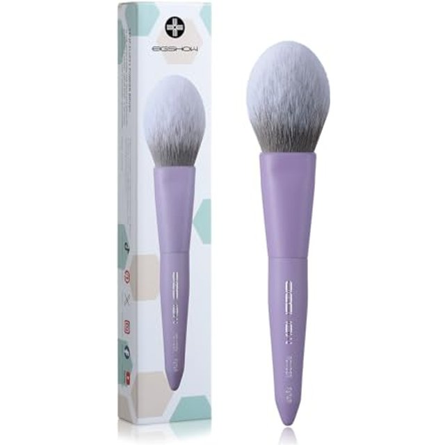 EIGSHOW Ultra-Fluffy Powder Makeup Brush with Silver Ion Bristles, for Setting, Blush, Bronzer and Contouring, Vegan Soft Professional Face Brush for