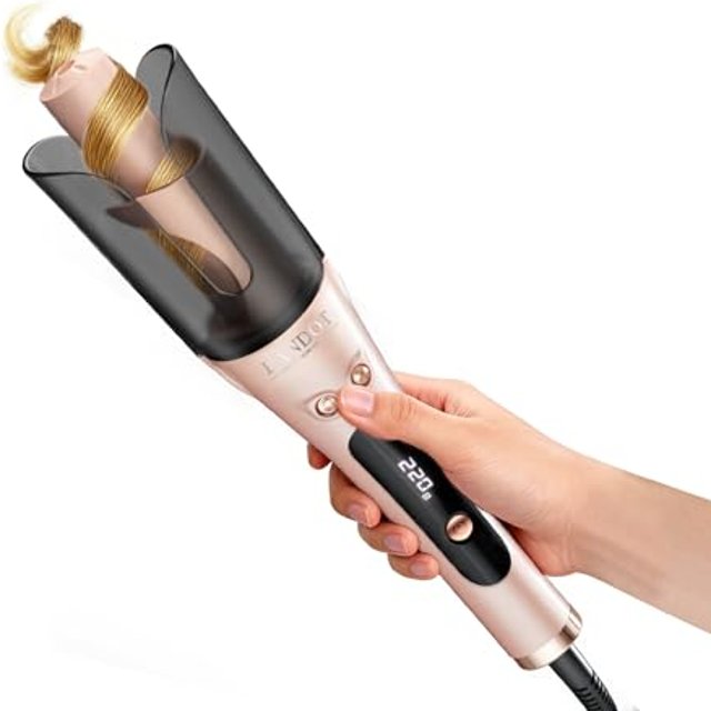 LANDOT Automatic Curling Iron, Self Rotating Hair Curler 25mm, Anti-Scald