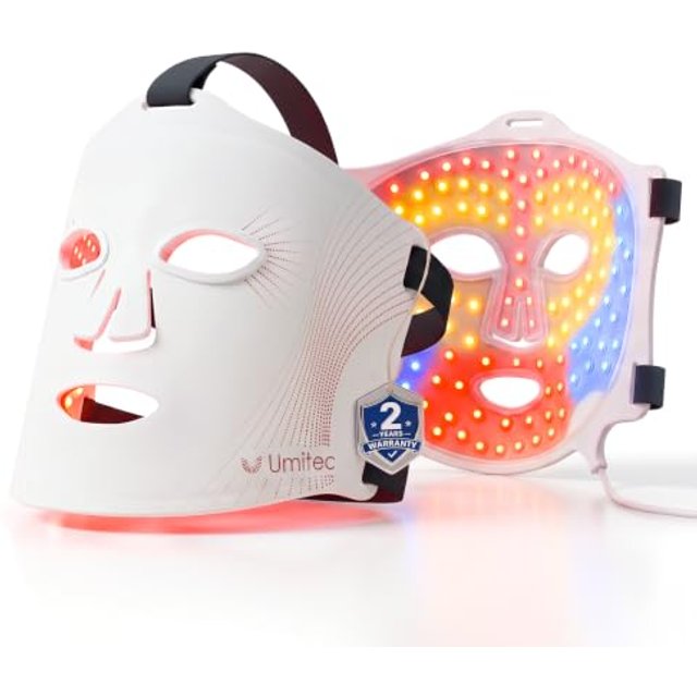 Zone Craft LED Face Mask, Red Light Therapy Mask, Four Modes Three Levels, Remote Control 10 Minutes, 4000mAh, Storage Bag, Eye Pads, Gift for Wife, G