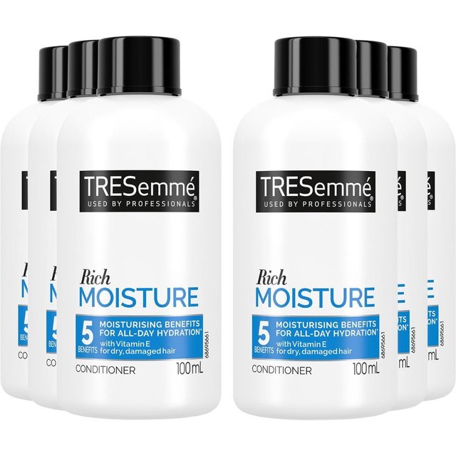 Tresemme Women's Moisture Rich 'Conditioner' with Vitamin E for Damaged Hair 6 Pack of 100ml in White