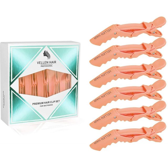 Vellen Alligator Clips Hair Slides - Orange 6 Pack