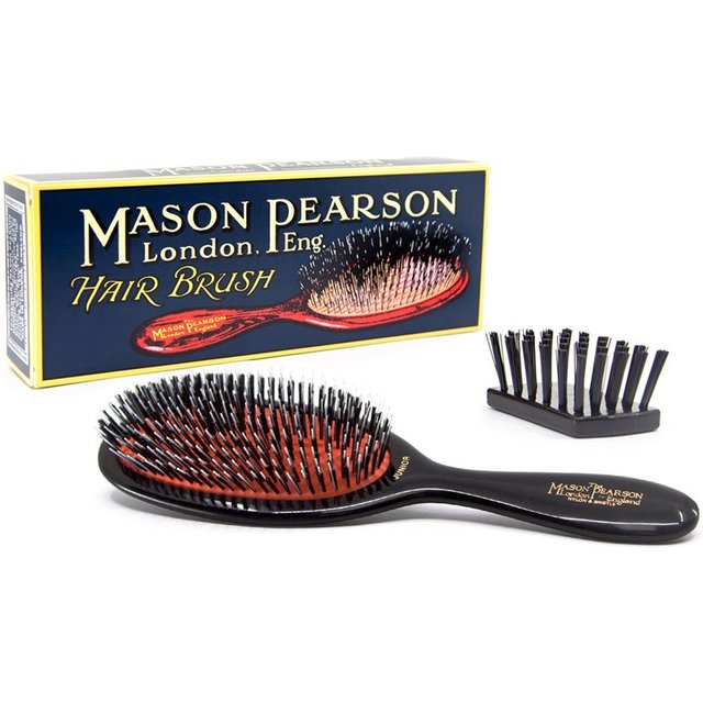 Mason Pearson Medium Bristle & Nylon Junior Hair Brush in Black
