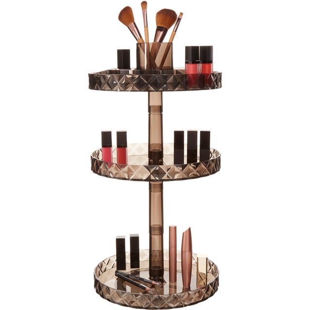 Orsina Beauty Three Tier Revolving Cosmetics Organiser in Black