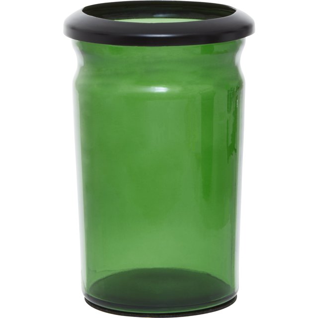 Orsina Elegant Green Glass Bathroom Tumbler With Vintage-Inspired Design, Stylish Glass Cup For Rinsing