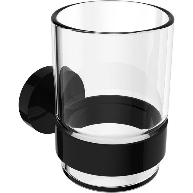 Luxury Living Colorado Bathroom Tumbler & Holder in Black