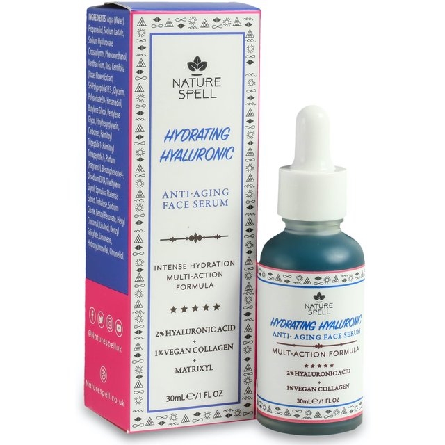 Nature Spell Women's 2% Hyaluronic Acid Face Serum 30ml in Blue
