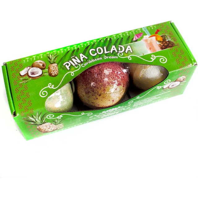 KDMD Set of Three Piña Colada Bath Bombs