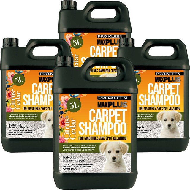 ProKleen Carpet Cleaning Shampoo Odour Remover Citrus & Cedar Fragrance 4 x 5L in Clear