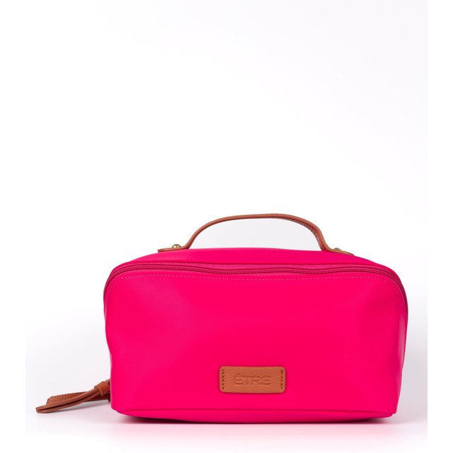 Etre Women's Thea Vanity Case Travel Makeup Bag- Pink, Nylon/PU in Pink